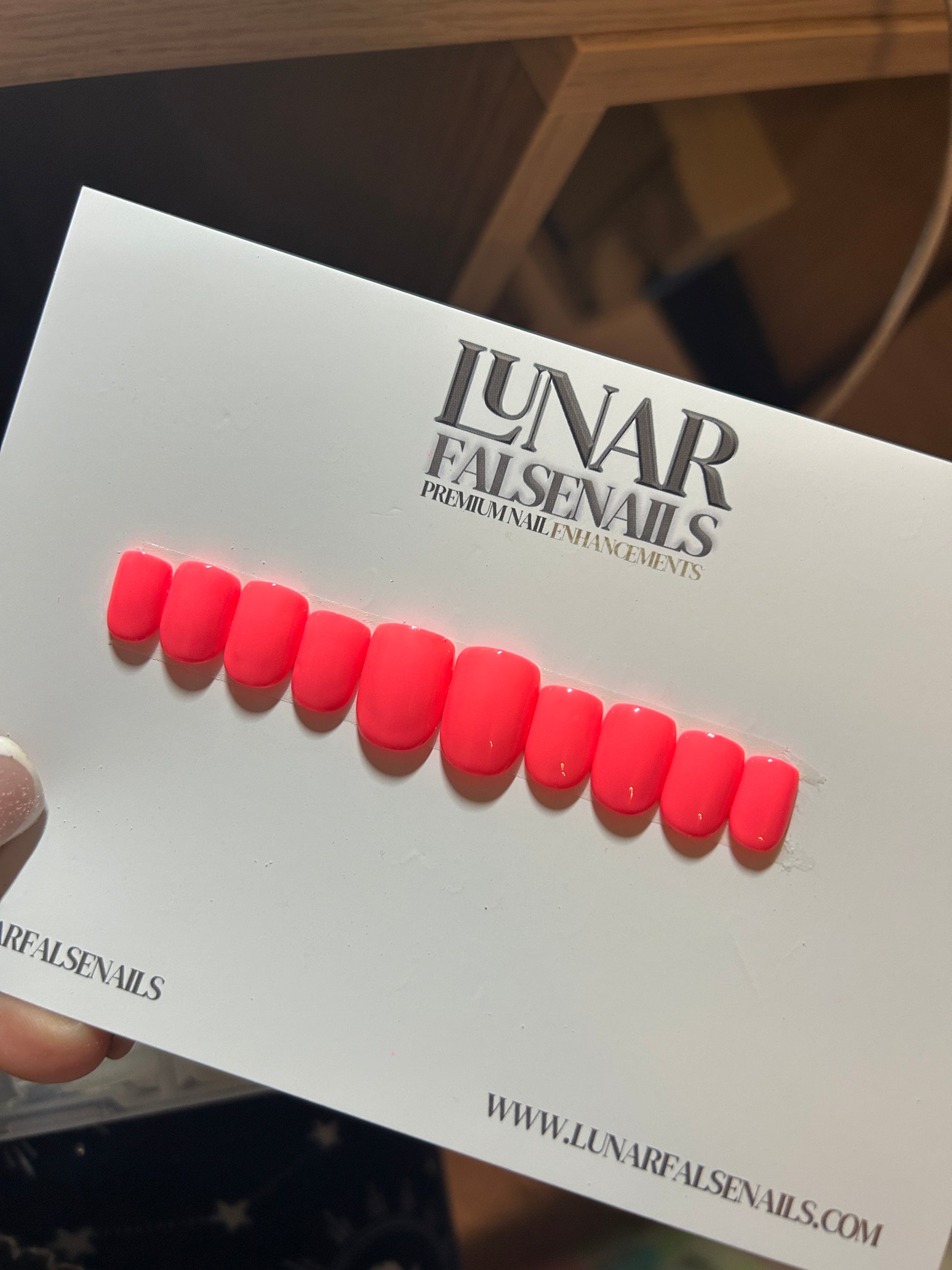 Neon Peach Blossom False Nails