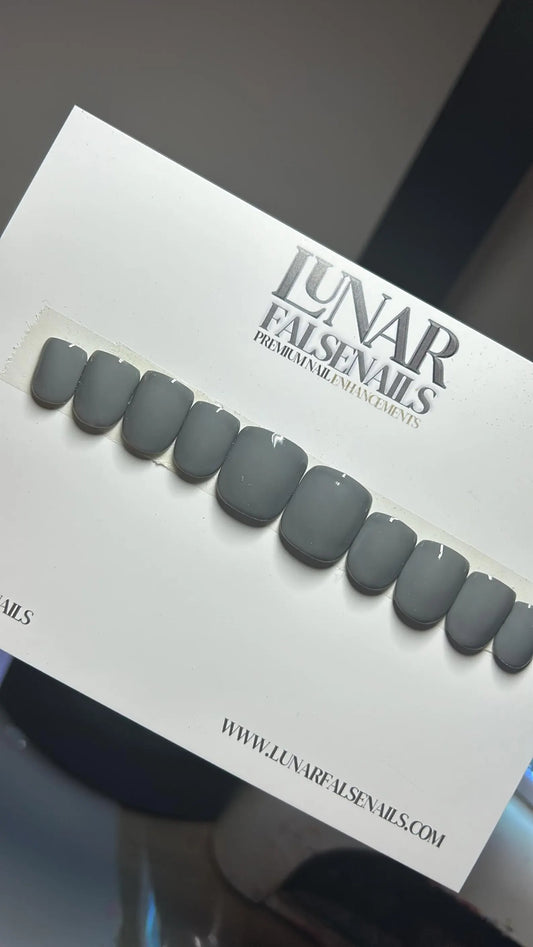 Storm Grey False Nails