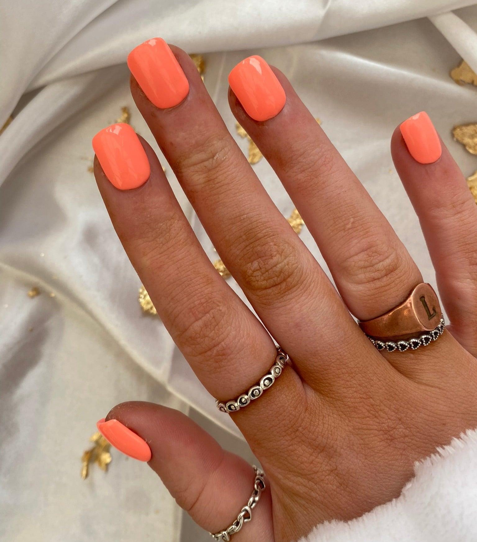Neon California Coral False Nails - Lunar False Nails