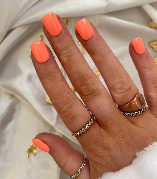 Neon California Coral False Nails - Lunar False Nails