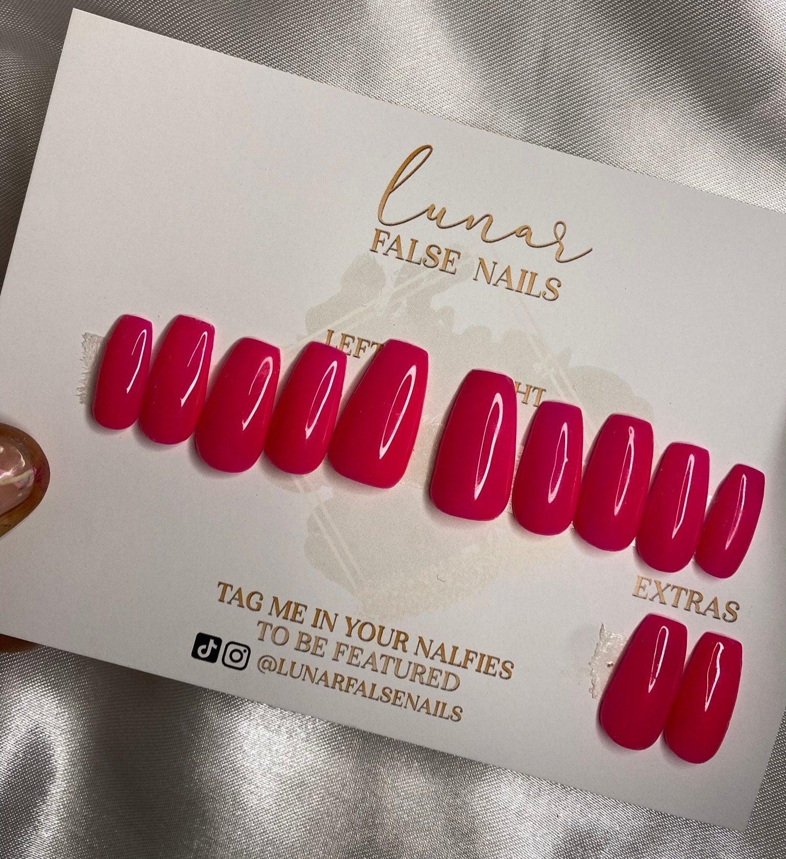 Electric Pink False Nails - Lunar False Nails