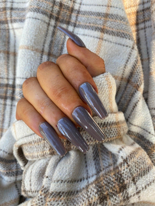 Glossy Brown False Nails - Lunar False Nails